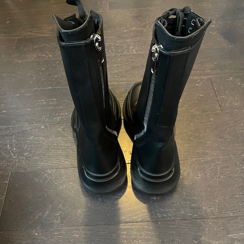 Rick Owens DRKSHDW black leather High Lace-Up Mod Military Boots IT 39 HTF - Picture 2 of 13
